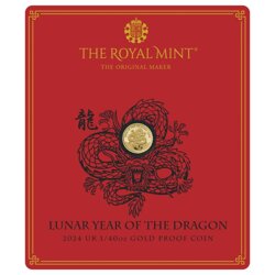 Royal Mint Lunar: Rok Smoka 1/40 uncji Złota 2024 Proof