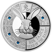 Samoa: Crystal Coin - Year of the Rabbit $2 Srebro 2023 Proof
