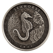Samoa: Konik Morski 1 uncja Srebra 2021 Antique Coin