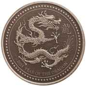 Samoa: Year of the Dragon 2 uncje Srebra 2024 Antiqued Coin 