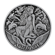Tuvalu: Bogowie Olimpu - Afrodyta 1 uncja Srebra 2022 Antiqued Coin