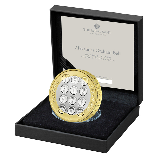 Alexander Graham Bell Srebro 2022 Proof Piedfort Coin 