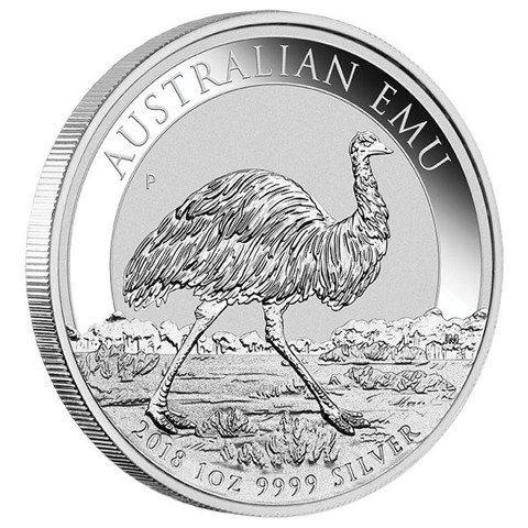 Australijski Emu 1 uncja Srebra 2018