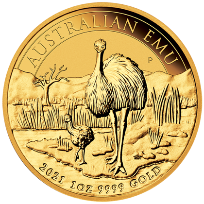 Australijski Emu 1 uncja Złota 2021 MS 70 NGC First Day of Issue
