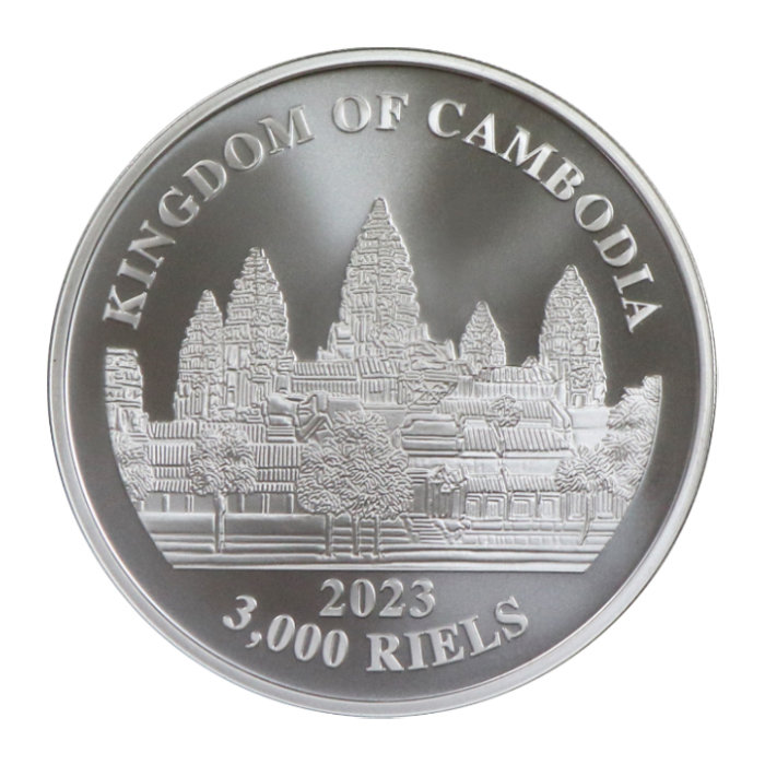 Cambodia: The Lost Tiger of Cambodia kolorowany 1 uncja Srebra 2023