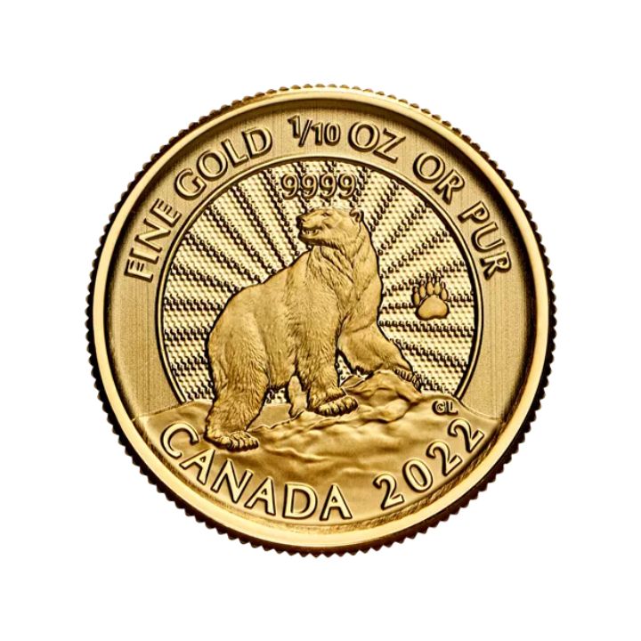 Canada: The Majestic Polar Bear 1/10 uncji Złota 2022 