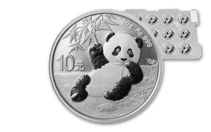 Chińska Panda 30 gramów Srebra 2020