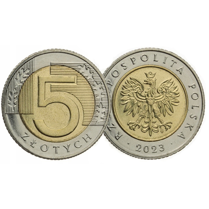 Narodowy Bank Polski 5 zł z Woreczka Menniczego Moneta z 2023 UNC