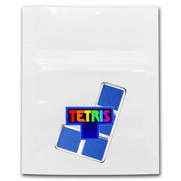 Niue: Tetris - J-Tetrimino Block kolorowany 1 uncja Srebra 2023 (niebieski)