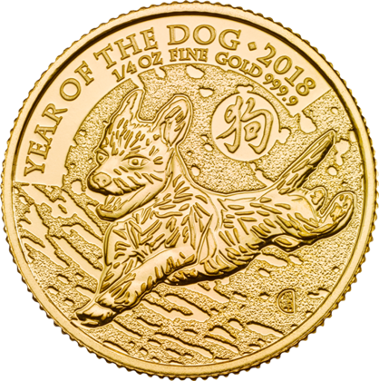 Royal Mint: Lunar - Rok Psa 1/4 uncji Złota 2018 