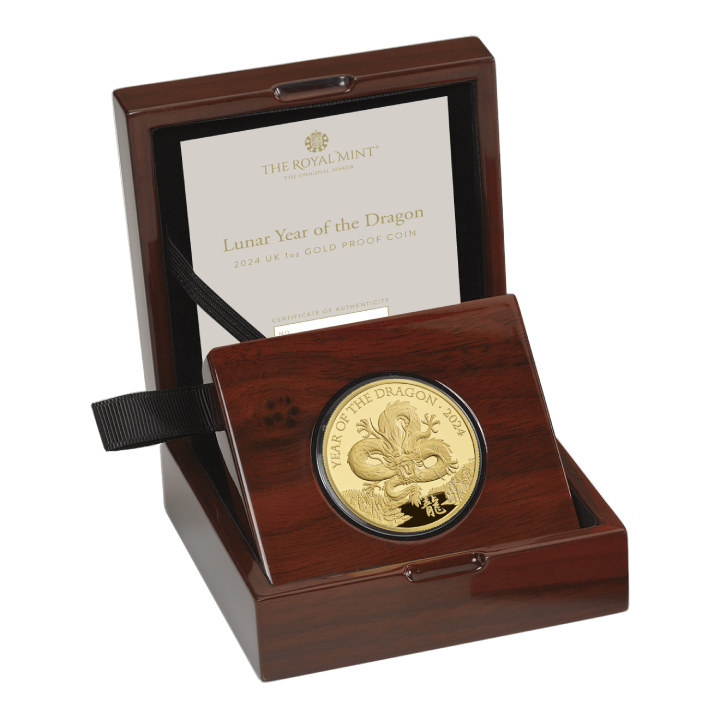Royal Mint Lunar: Rok Smoka 1 uncja Złota 2024 Proof