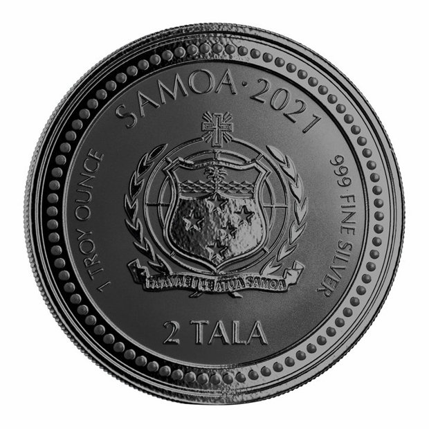 Samoa: Alpha & Omega 1 uncja Srebra 2021 Black Rhodium Proof