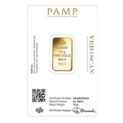 Sztabka Pamp Suisse Fortuna Veriscan 10 gramów Złota LBMA