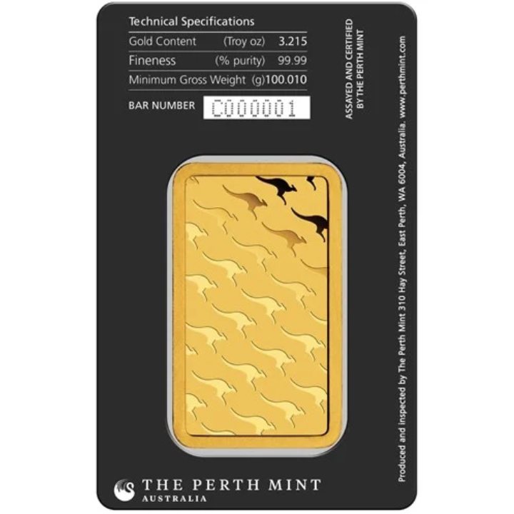 The Perth Mint: Sztabka 100 gramów Złota LBMA