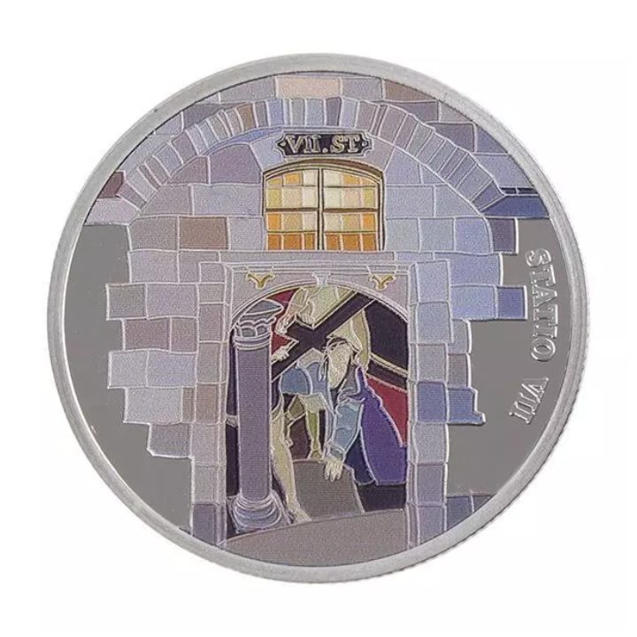 Zestaw 14 monet: Via Dolorosa kolorowany 14 x 1 uncja Srebra 2016 Prooflike