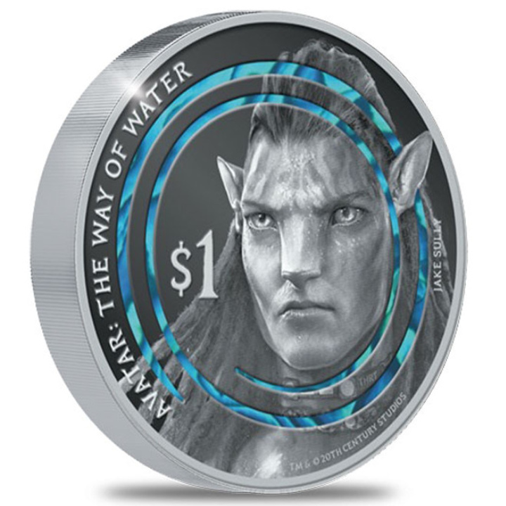 Zestaw 2 monet New Zealand: Avatar - The Way of Water 'Neytiri and Jake' kolorowany 2 x 1 uncja Srebra 2023 Proof