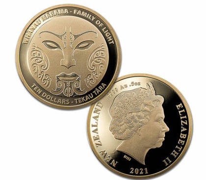 Zestaw 2 monet Whanau Marama - Family of Light 2 x 1/2 uncji Złota 2021 Proof