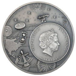  Cook Islands: Historic Instruments – Astrolabe 2 uncje Srebra 2023 Ultra High Relief Antiqued Coin