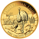 Australijski Emu 1 uncja Złota 2021 MS 70 NGC First Day of Issue