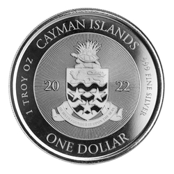 Cayman Islands: The Queen's Platinum Jubilee 1 uncja Srebra 2022 Prooflike 