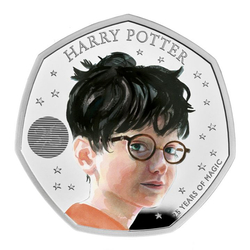Harry Potter kolorowany 25. rocznica 50p Srebro 2022 Proof 