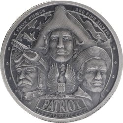 Patriot II: World War I 1 uncja Srebra 2019 Antiqued Round Coin