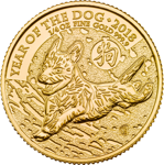 Royal Mint: Lunar - Rok Psa 1/4 uncji Złota 2018 