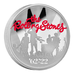 The Rolling Stones kolorowany 1 uncja Srebra 2022 Proof