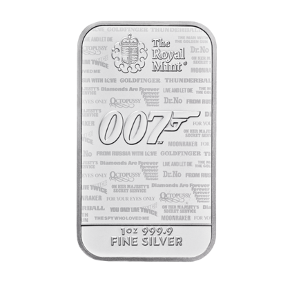 1 uncja Sztabka Srebra 007 James Bond