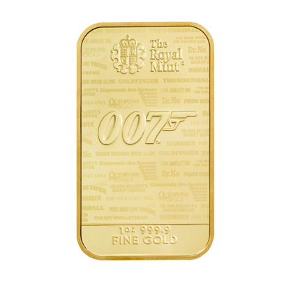 1 uncja Sztabka Złota 007 James Bond