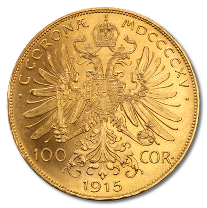 100 Koron Austriackich Franciszek Józef I Złoto 1915