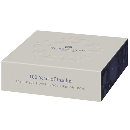 100. Rocznica odkrycia insuliny Srebro 2021 Proof Piedfort coin 