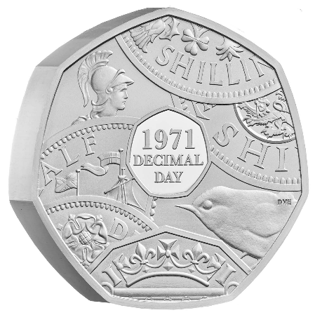 50. rocznica Dnia Dziesiętnego 2021 Proof Piedfort Coin
