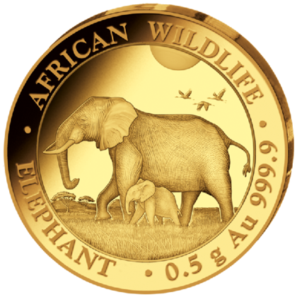 African Wildlife: Słoń Somalijski 0,5 grama Złota 2022