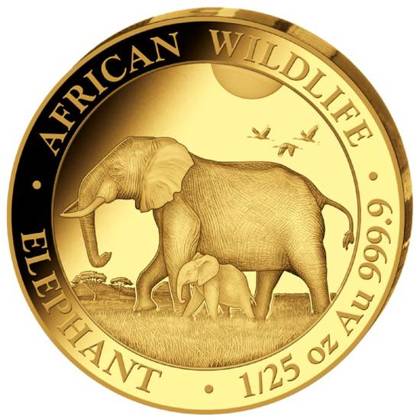 African Wildlife: Słoń Somalijski 1/25 uncji Złota 2022