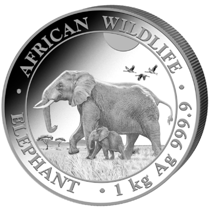 African Wildlife: Słoń Somalijski 1000 gramów Srebra 2022