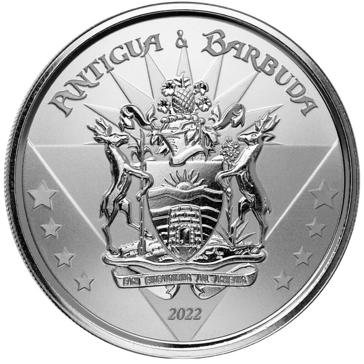 Antigua & Barbuda: Coat of Arms 1 uncja Srebra 2022
