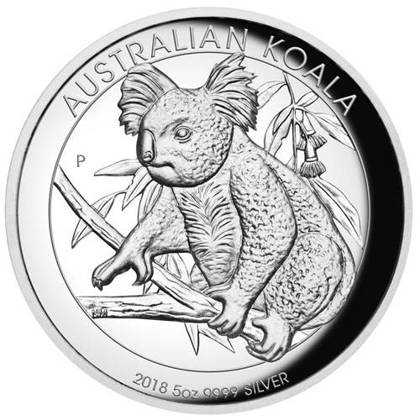 Australijska Koala 5 uncji Srebra 2018 Proof High Relief 