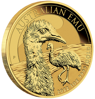 Australijski Emu 1 uncja Złota 2022 MS 70 NGC First Day of Issue