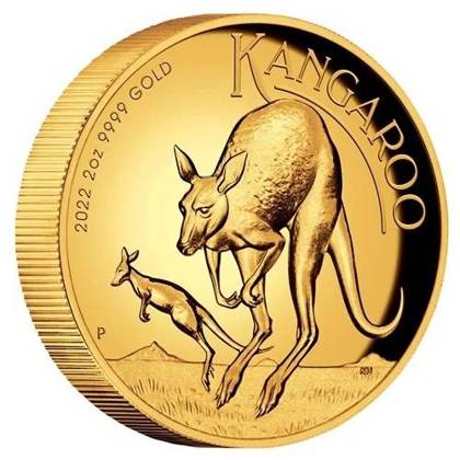 Australijski Kangur 2 uncje Złota 2022 Proof High Relief