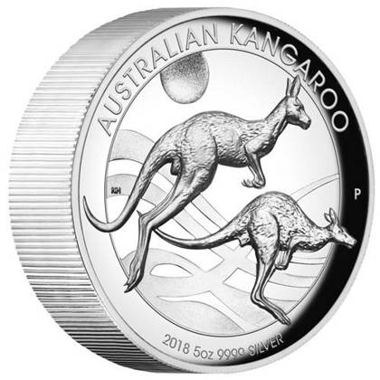 Australijski Kangur 5 uncji Srebra 2018 Proof High Relief