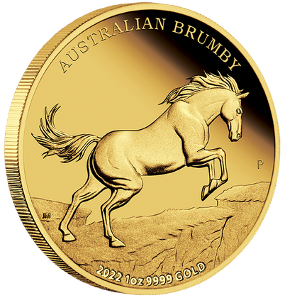 Australijski dziki koń - Brumby 1 uncja Złota 2022 Proof