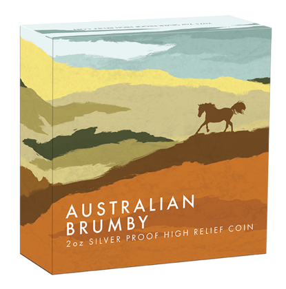 Australijski dziki koń - Brumby 2 uncje Srebra 2021 High Relief Proof 
