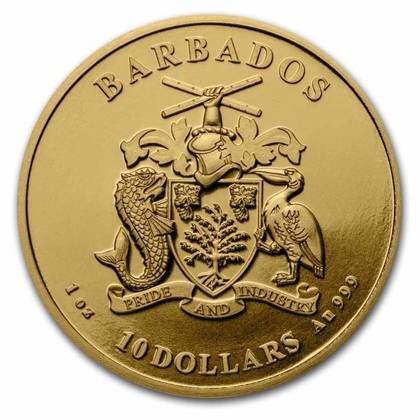 Barbados: Konik Morski 1 uncja Złota 2021