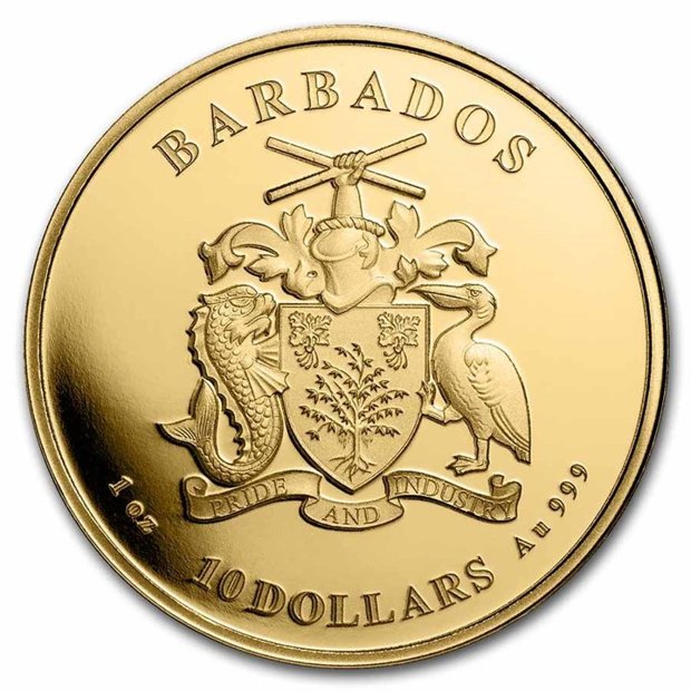 Barbados: Ośmiornica 1 uncja Złota 2022