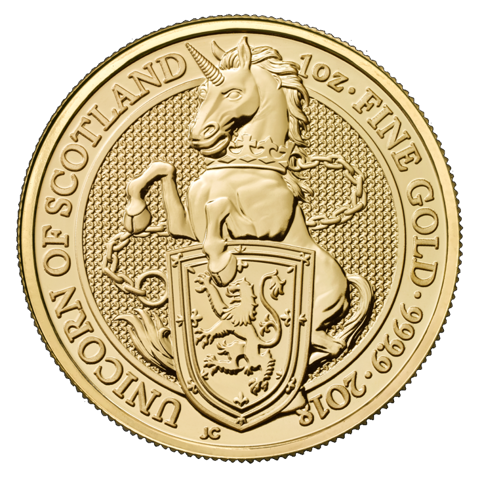 Bestie Królowej: Jednorożec Szkocji 1 uncja Złota 2018