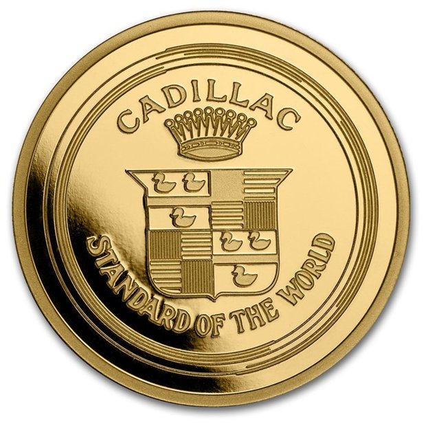 Cadillac "La Mothe Cadillac" Logo 1 uncja Złota Slab 