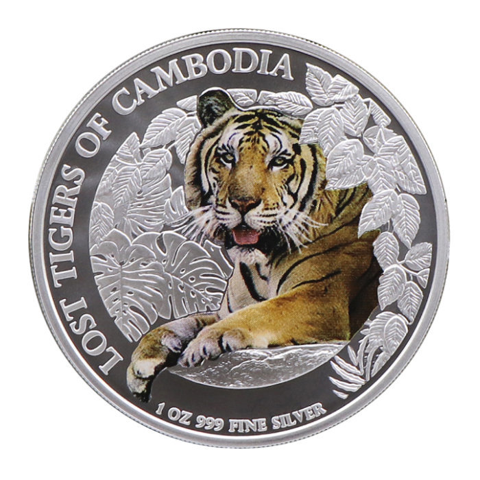 Cambodia: The Lost Tiger of Cambodia kolorowany 1 uncja Srebra 2023