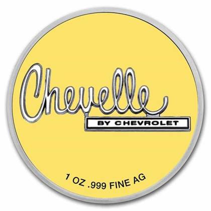 Chevrolet Chevelle kolorowany 1 uncja Srebra Certipack