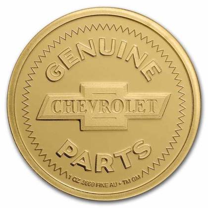 Chevrolet Genuine Parts Logo (1934-1940) 1 uncja Złota Certipack 